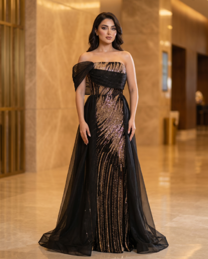 Black and Gold Glitz Ballgown