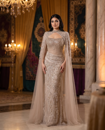 Champagne Crystal Illusion Gown