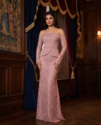 Peony Lace Peplum Mermaid