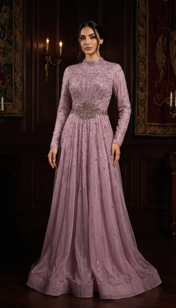 Lavender Crystal Rain Gown
