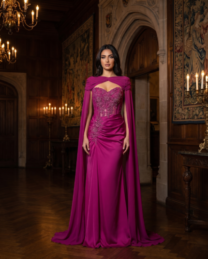 Magenta Orchid Corset Gown