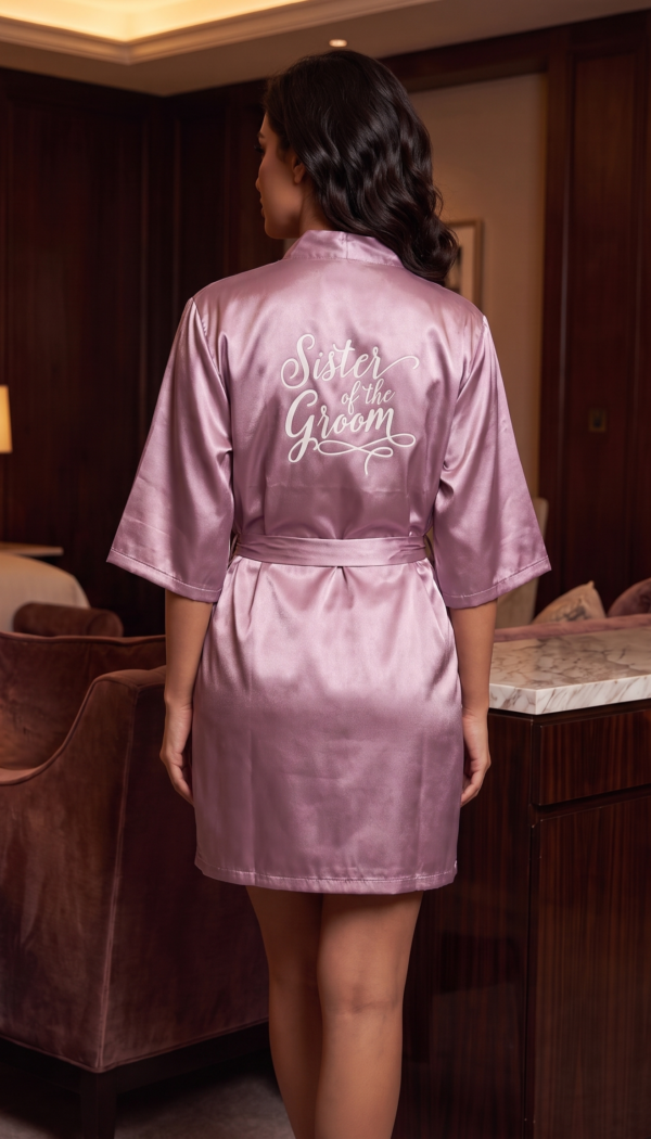Bridal Party Personalised Short Satin Robe